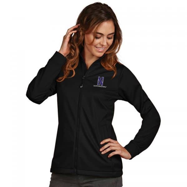 Northwestern University Wildcats Women's Antigua Golf Jacket in Black