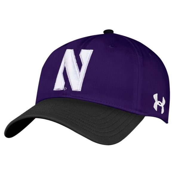 Northwestern University Wildcats Under Armour Adjustable Two-Tone Purple & Black Hat with Stylized Northwestern N Design