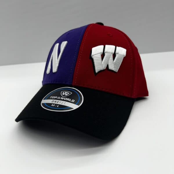Northwestern University Wildcats House Divided Hat with Wisconsin Badgers