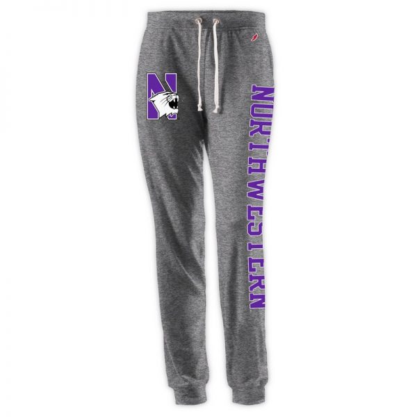 Northwestern University Wildcats Ladies League Heather Grey Triblend Jogger Pants