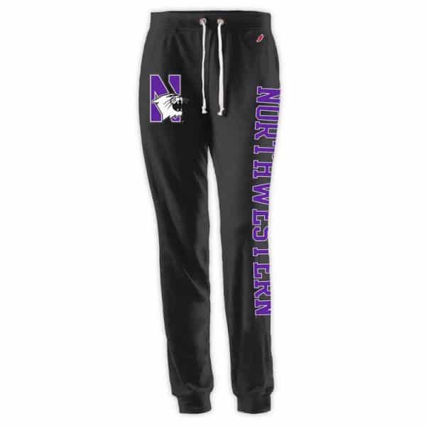 Northwestern University Wildcats Ladies League Black Heather Triblend Jogger Pants