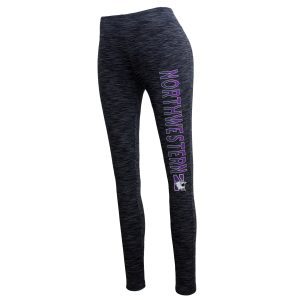 Northwestern University Wildcats Ladies Black Heather Pattern Leggings