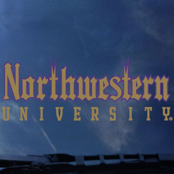 Northwestern University Wildcats Outside Application Decal with Gothic Northwestern University Design
