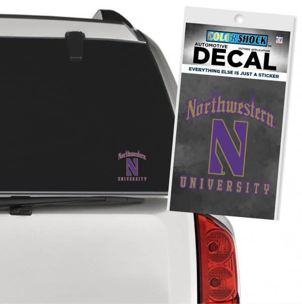 Northwestern University Wildcats Outside Application Decal with Gothic Northwestern University Design with Stylized N-3
