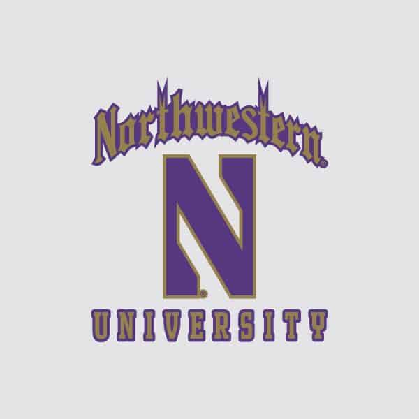 Northwestern University Wildcats Outside Application Decal with Gothic Northwestern University Design with Stylized N-2