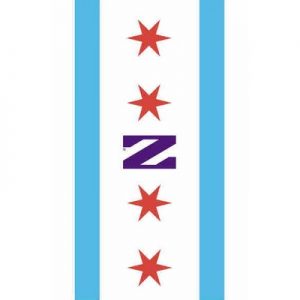 Northwestern University Wildcats 12"X18" Garden Flag with Chicago Flag Design & N
