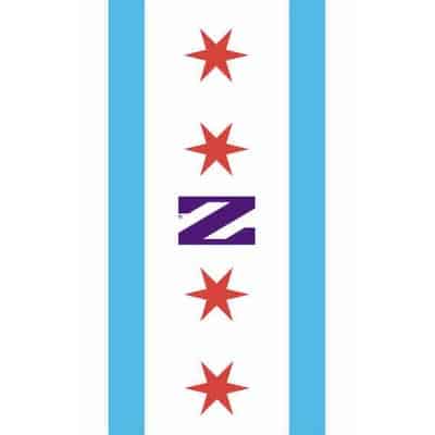 Northwestern University Wildcats 12"X18" Garden Flag with Chicago Flag Design & N