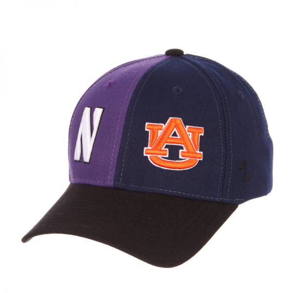 Northwestern University Wildcats House Divided Hat with Auburn Tigers