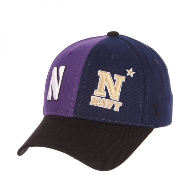 Northwestern University Wildcats House Divided Hat with Navy Midshipmen