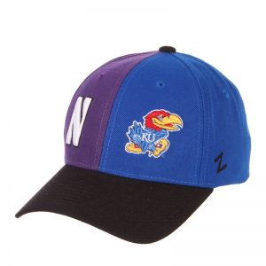 Northwestern University Wildcats House Divided Hat with Kansas Jayhawks