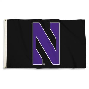 Northwestern University Wildcats Black 3'X5' Flag with N Design