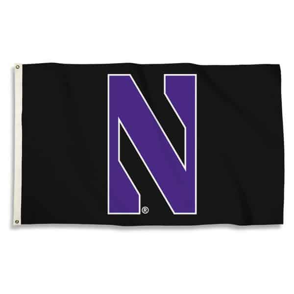 Northwestern University Wildcats Black 3'X5' Flag with N Design