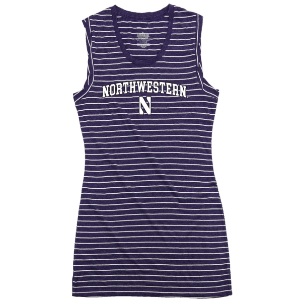 Northwestern University Wildcats Purple Striped Sleep Tee by Boxercraft