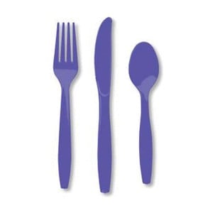 Northwestern University Wildcats Purple Plastic Cutlery/Silverware