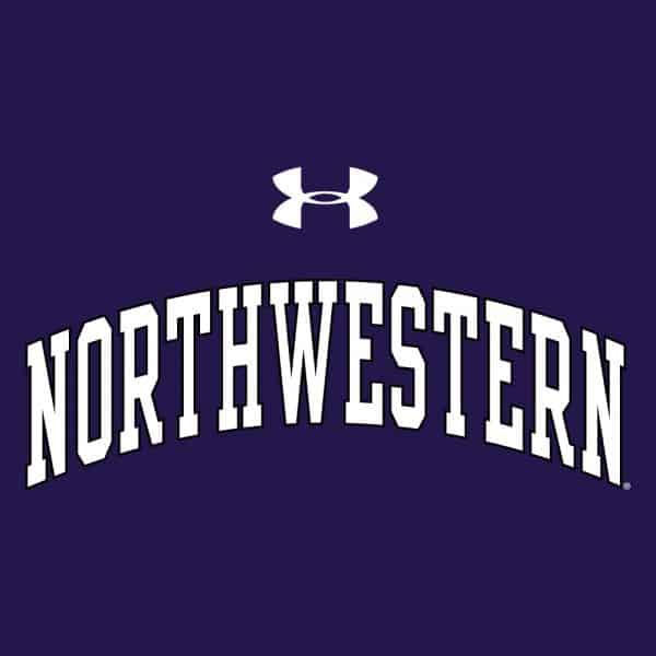 Northwestern University Wildcats Men’s Under Threadborne Ridge Purple Hooded Sweatshirt with Arch Northwestern Design - Image 2