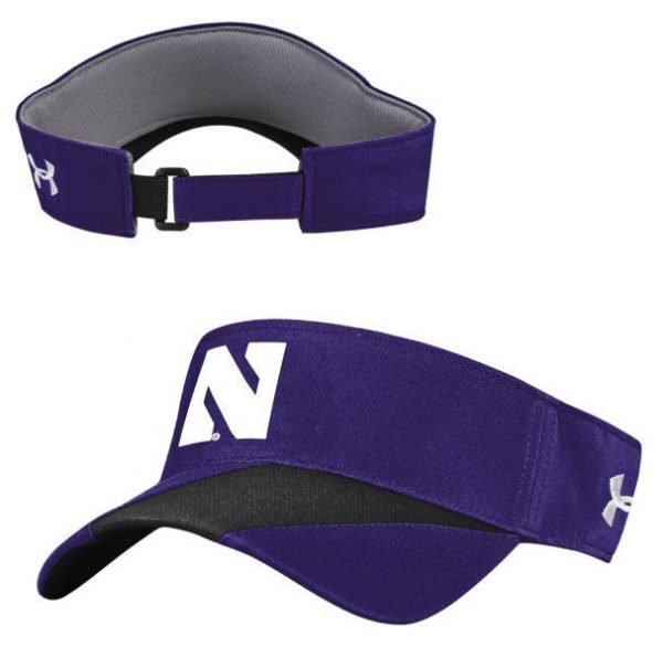 Northwestern University Wildcats Under Armour Renegade Adjustable Purple & Black Visor with Stylized Northwestern N Design