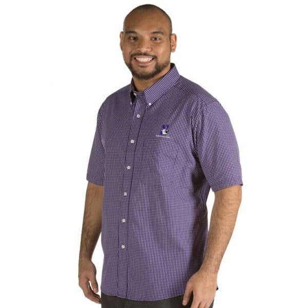 Northwestern University Wildcats Antigua Men's Short Sleeve Dress Shirt