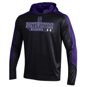 Northwestern University Wildcats Men’s Sideline Under Armour Black & Purple Hooded T-Shirt