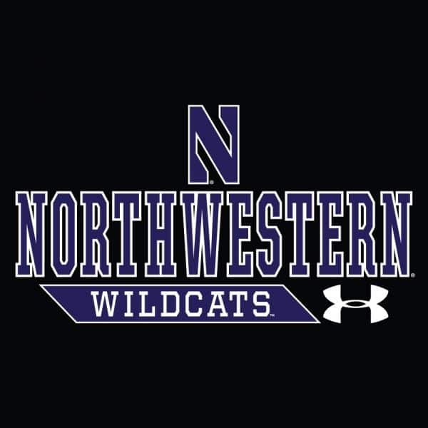 Northwestern University Wildcats Men’s Sideline Under Armour Black & Purple Hooded T-Shirt - Image 2