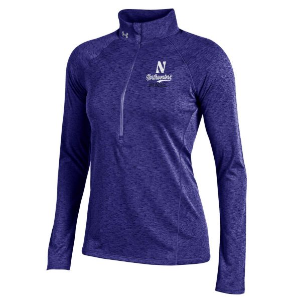 Northwestern University Wildcats Ladies Under Armour Grainy Tech Purple 1/2 Zip