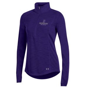 Northwestern University Wildcats Ladies Under Armour Textured Purple 1/2 Zip
