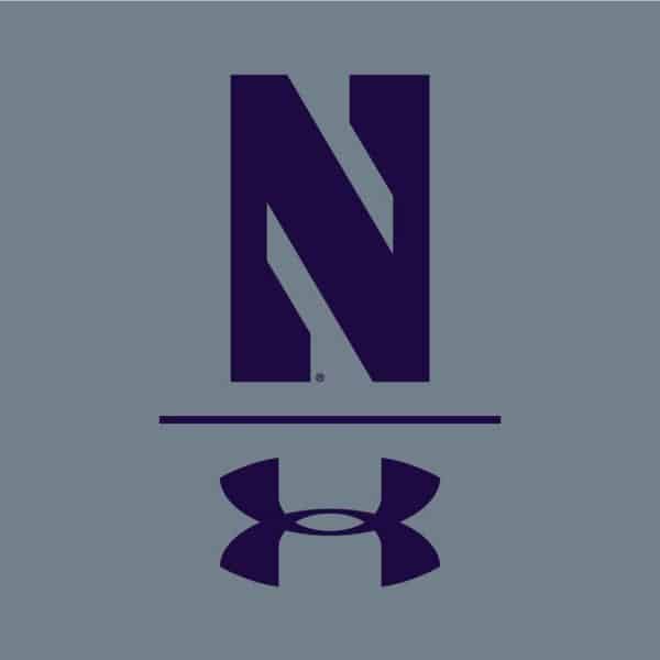 Northwestern University Wildcats Men’s Under Armour Tactical Tech™ Light Grey Hooded Sweatshirt with Stylized N Design - Image 2