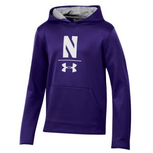 Northwestern University Wildcats Youth Under Armour Tactical Tech™ Purple Hooded Sweatshirt with Stylized N Design