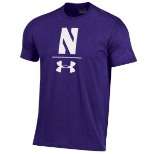 Northwestern University Wildcats Youth Under Armour Tactical Tech™ Purple Short Sleeve T-Shirt with Stylized Northwestern N Design