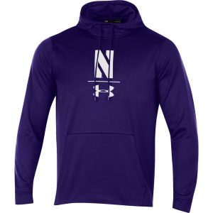 Northwestern University Wildcats Men’s Under Armour Tactical Tech™ Purple Hooded Sweatshirt with Stylized N Design