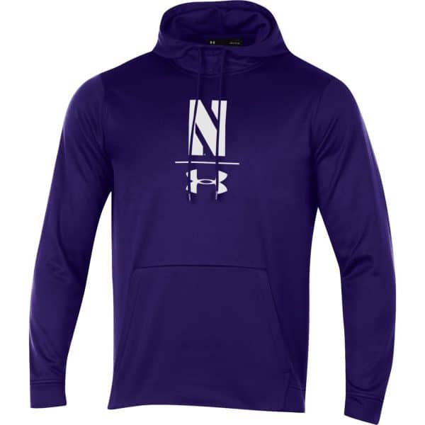 Northwestern University Wildcats Men’s Under Armour Tactical Tech™ Purple Hooded Sweatshirt with Stylized N Design