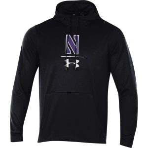 Northwestern University Wildcats Men’s Under Armour Tactical Tech™ Black Hooded Sweatshirt with Stylized N Design