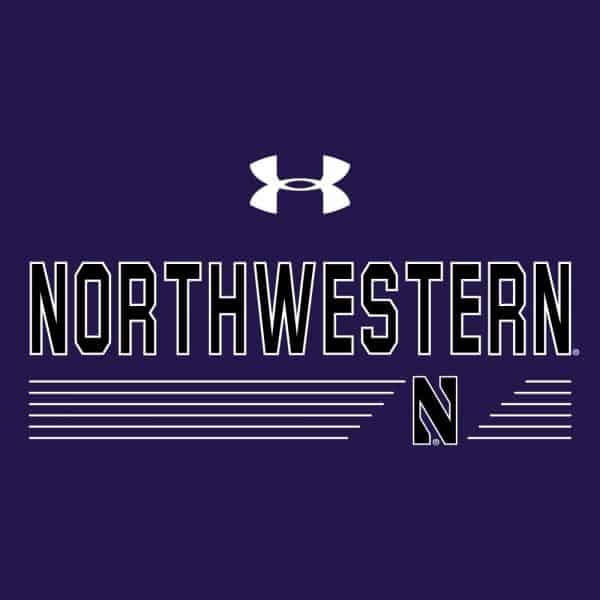 Northwestern University Wildcats Men’s Under Armour Free Style Long Line Heather Purple Tee - Image 2