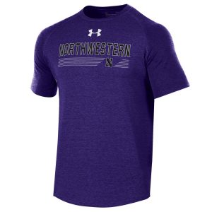 Northwestern University Wildcats Men’s Under Armour Free Style Long Line Heather Purple Tee
