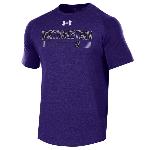 Northwestern University Wildcats Men’s Under Armour Free Style Long Line Heather Purple Tee