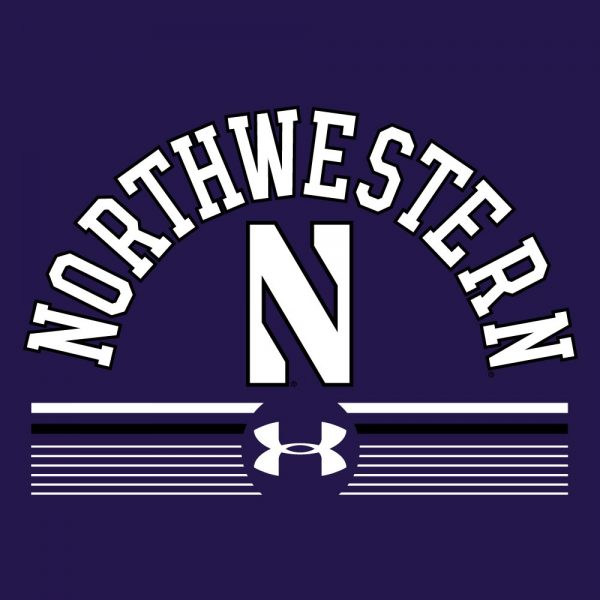 Northwestern University Wildcats Men's Under Armour Purple Aviator Waffle Crew - Image 2