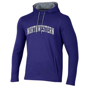 Northwestern University Wildcats Men’s Under Threadborne Ridge Purple Hooded Sweatshirt with Arch Northwestern Design