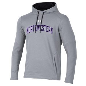 Northwestern University Wildcats Men’s Under Threadborne Ridge Grey Hooded Sweatshirt with Arch Northwestern Design