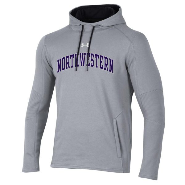Northwestern University Wildcats Men’s Under Threadborne Ridge Grey Hooded Sweatshirt with Arch Northwestern Design