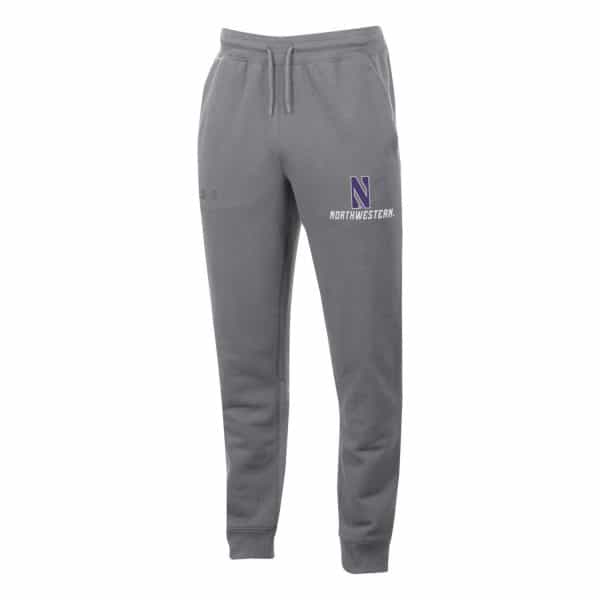 Northwestern University Wildcats Men's Under Armour Threadborne Ridge Fleece Grey Jogger Pants