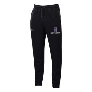 Northwestern University Wildcats Men's Under Armour Threadborne Ridge Fleece Black Jogger Pants