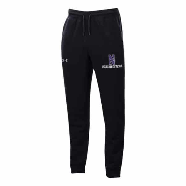 Northwestern University Wildcats Men's Under Armour Threadborne Ridge Fleece Black Jogger Pants
