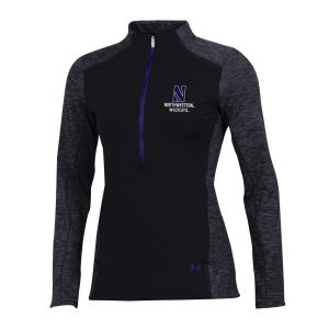 Northwestern University Wildcats Ladies Under Armour Coldgear Nodus Black 1/2 Zip