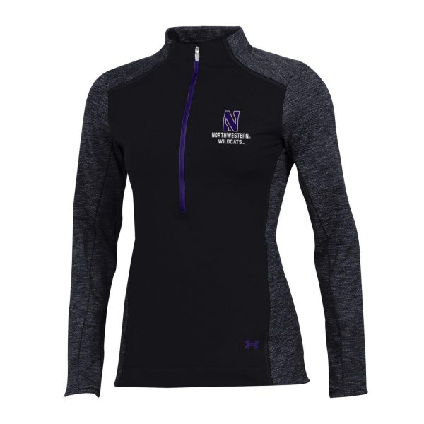 Northwestern University Wildcats Ladies Under Armour Coldgear Nodus Black 1/2 Zip