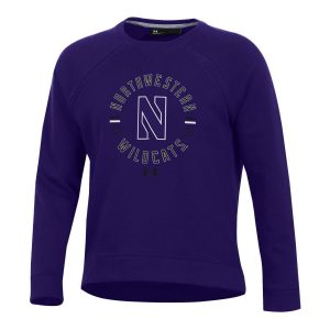 Northwestern University Wildcats Ladies Under Armour Threadborne Ridge Purple Crewneck Sweatshirt