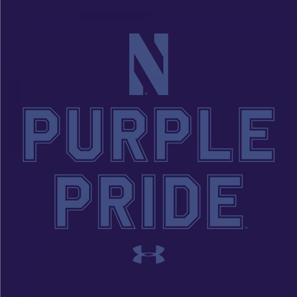 Northwestern University Wildcats Men’s Under Armour Purple T-Shirt with the Purple Pride Design - Image 2