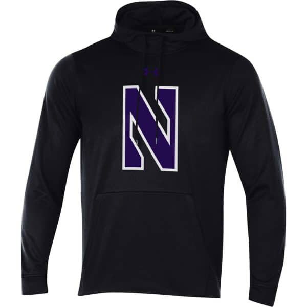 Northwestern University Wildcats Youth Under Armour Tactical Tech™ Black Hooded Sweatshirt with Stylized N Design