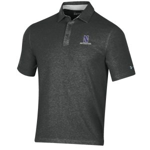 Northwestern University Wildcats Men’s Under Armour Triblend Black Heather Polo shirt