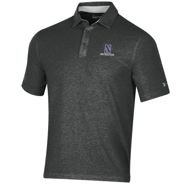 Northwestern University Wildcats Men’s Under Armour Triblend Black Heather Polo shirt