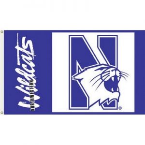 Northwestern University Wildcats 3'X5' Flag With The N-cat Design