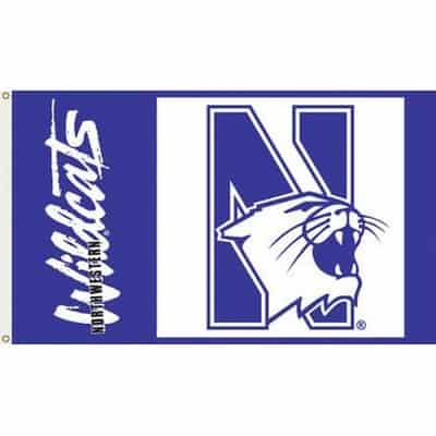 Northwestern University Wildcats 3'X5' Flag With The N-cat Design
